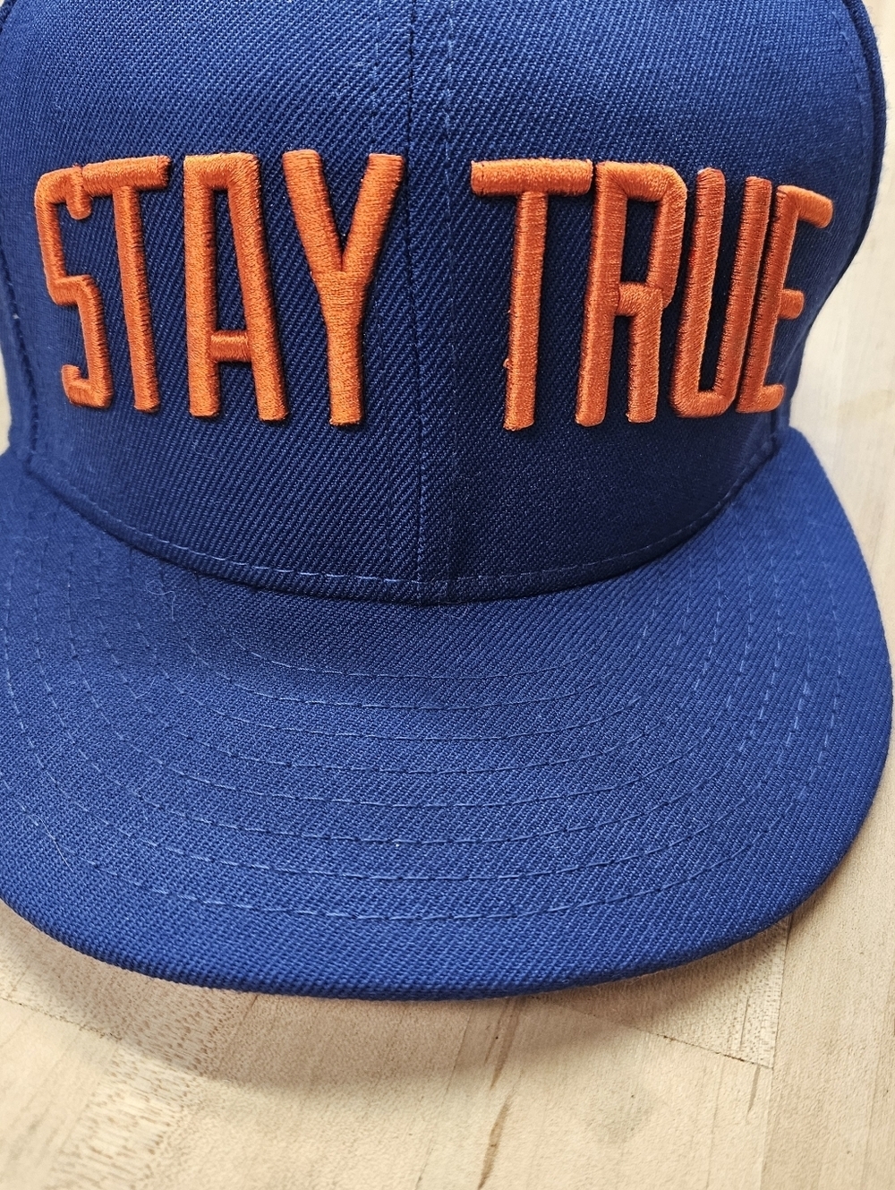 New Era NY Mets 7 Line Army Blue Orange Fitted Hat Stay True Size 7 7/8